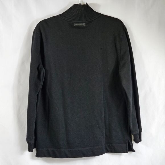 VTG Lauren Jeans Co. Womens Cotton Black 1/4 Zip Sweatshirt Sz L Zip Pocket - Picture 2 of 10